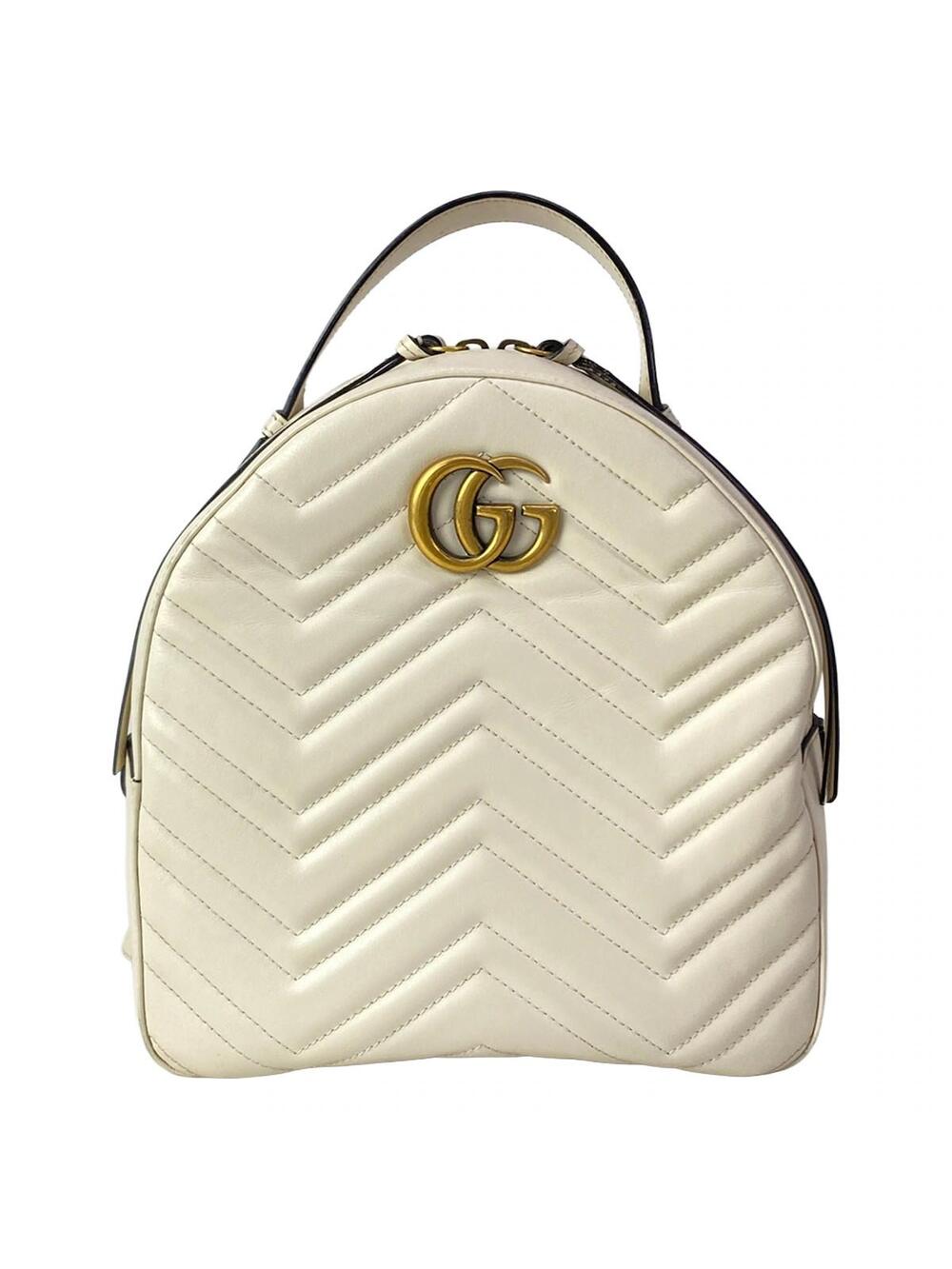 Gucci Gg Marmont Cream Leather Backpack #292716G91B